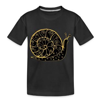 Schnecke - Kinder Premium Bio T-Shirt - Schwarz - Vorne