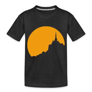 Sonnenuntergang auf dem Mont Saint Michel - Kinder Premium Bio T-Shirt - Schwarz - Vorne