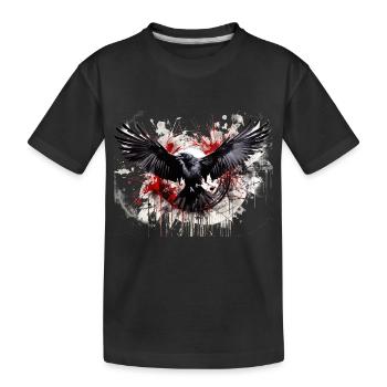 Raven - Kids' Premium Organic T-Shirt - black - Front