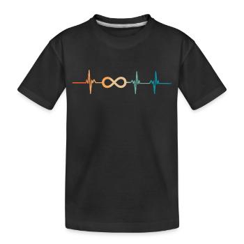 Unendlicher Herzschlag - Kinder Premium Bio T-Shirt - Schwarz - Vorne