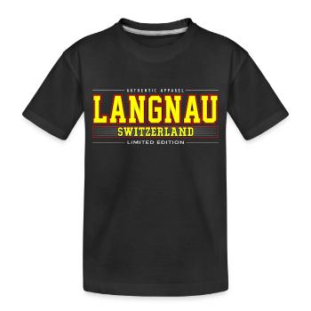 Langnau - Kinder Premium Bio T-Shirt - Schwarz - Vorne