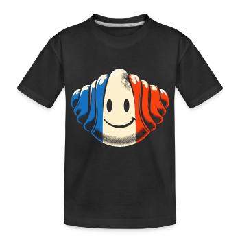 Französische Croissant Kunst - Lustiges Geschenk - Kinder Premium Bio T-Shirt - Schwarz - Vorne