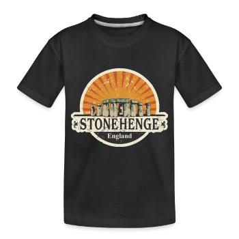 stonehenge england sunset - Kids' Premium Organic T-Shirt - black - Front