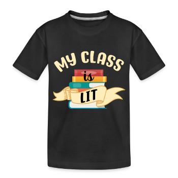 Meine Klasse ist Literatur - Kinder Premium Bio T-Shirt - Schwarz - Vorne