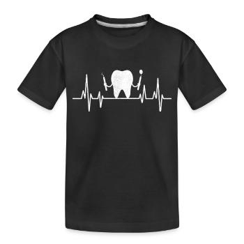 Heartbeat Dentist Dentisterie dentaire Dentistes - T-shirt bio Premium Enfant - noir - Devant