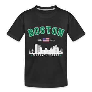 Boston Massachusetts Vintage Travel - Kids' Premium Organic T-Shirt - black - Front