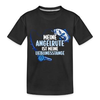 Pêcheur à la ligne Canne à pêche Pêche - T-shirt bio Premium Enfant - noir - Devant