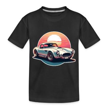 Oldtimer Sonnenuntergang - Kinder Premium Bio T-Shirt - Schwarz - Vorne