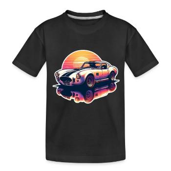 Vintage Car Sunset - Kids' Premium Organic T-Shirt - black - Front