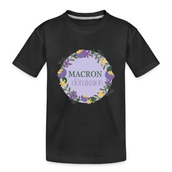 Macron resigns - Kids' Premium Organic T-Shirt - black - Front
