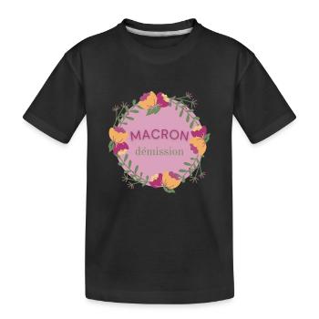 Macron démission - T-shirt bio Premium Enfant - noir - Devant