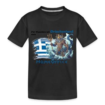 Pour Poséidon, la Grèce est son bureau à domicile - T-shirt bio Premium Enfant - noir - Devant