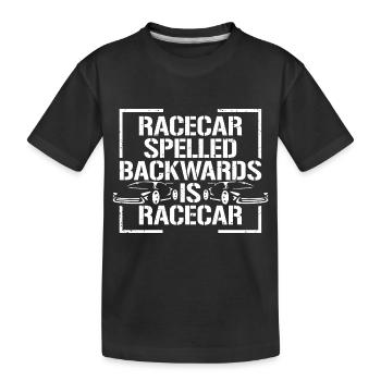 Voiture de course drôle orthographié à l’envers est pilote de voiture de course - T-shirt bio Premium Enfant - noir - Devant