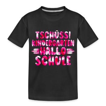 Bye-bye Kindergarten Hello School Kita Graduates - Kids' Premium Organic T-Shirt - black - Front