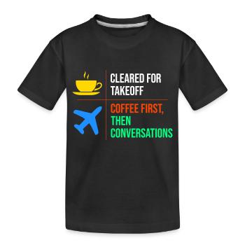 Air Traffic Controller Coffee ATC Aviation Humor - Kids' Premium Organic T-Shirt - black - Front
