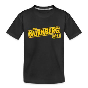 Nürnberg - 0911 - Vorwahl - Bayern - Kinder Premium Bio T-Shirt - Schwarz - Vorne
