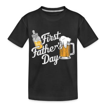 ERSTER VATERTAG - Kinder Premium Bio T-Shirt - Schwarz - Vorne