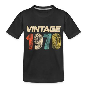 Vintage 1970er Retro - Bestseller - Kinder Premium Bio T-Shirt - Schwarz - Vorne