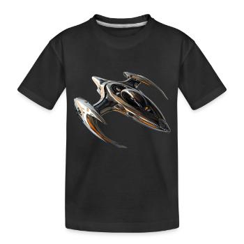 Mit dem Raumschiff durchs All - Kinder Premium Bio T-Shirt - Schwarz - Vorne