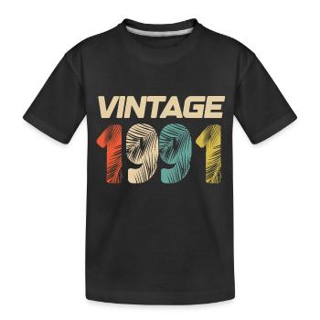 Vintage 1991 Retro - Bestseller - Kinder Premium Bio T-Shirt - Schwarz - Vorne