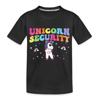 Costume de sécurité de licorne pour protéger maman sœur - T-shirt bio Premium Enfant - noir - Devant
