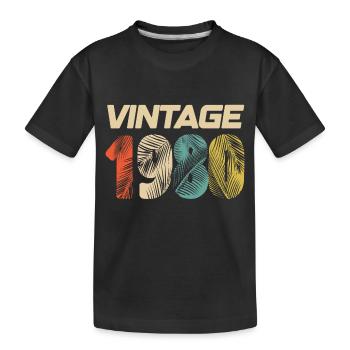 Vintage 1980er Retro - Bestseller - Kinder Premium Bio T-Shirt - Schwarz - Vorne