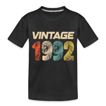 Vintage 1992 Retro - Bestseller - Kinder Premium Bio T-Shirt - Schwarz - Vorne