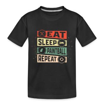 Manger Dormir Paintball Répéter Joueur Tactique Paintba - T-shirt bio Premium Enfant - noir - Devant