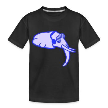 Cooler DJ Elefant Musik Spaß Club Party Tier Kopf - Kinder Premium Bio T-Shirt - Schwarz - Vorne