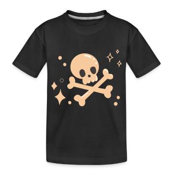 Cute Skull Pink Halloween Pinkoween - Kids' Premium Organic T-Shirt - black - Front