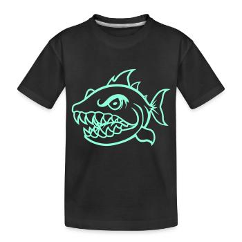 piranha comic - Kinder Premium Bio T-Shirt - Schwarz - Vorne