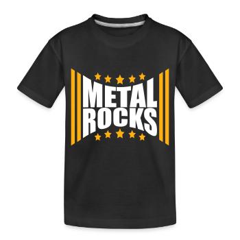 Heavy Metal Rocks Hard Rock Musique Texte Étoiles Logo - T-shirt bio Premium Enfant - noir - Devant