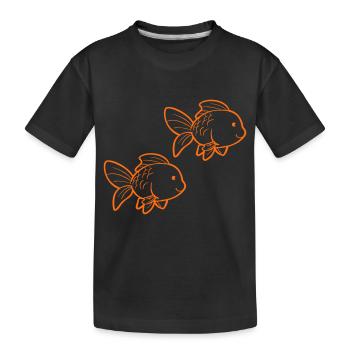 Poisson rouge - T-shirt bio Premium Enfant - noir - Devant