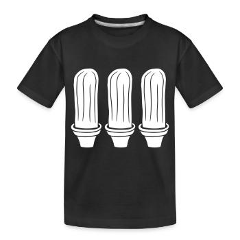 3 Plantes de cactus Épineux Cactus épineux Désert - T-shirt bio Premium Enfant - noir - Devant