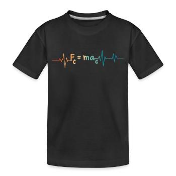 Heartbeat Retro Mathe Formel - Kinder Premium Bio T-Shirt - Schwarz - Vorne