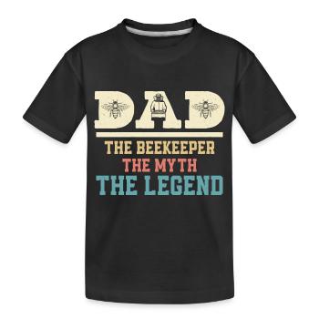 Dad The Beekeeper The Myth The Legend Beekeeping A - Kinder Premium Bio T-Shirt - Schwarz - Vorne