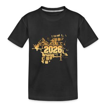 Gold 2026 - Kinder Premium Bio T-Shirt - Schwarz - Vorne