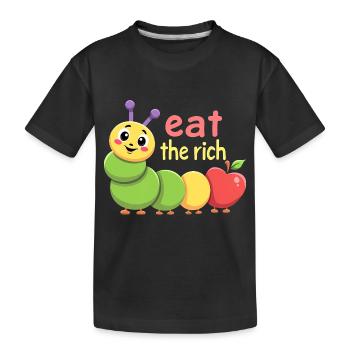 Ver affamé - Chenille Kawaii - T-shirt bio Premium Enfant - noir - Devant