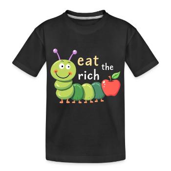 Mangez les riches - Chenille affamée - T-shirt bio Premium Enfant - noir - Devant