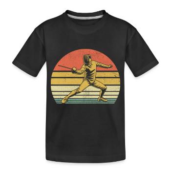 Retro Fence Épée Epée Escrime Escrimeur Athlète - T-shirt bio Premium Enfant - noir - Devant