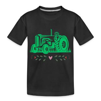 Tracteur / tracteur / tracteur - T-shirt bio Premium Enfant - noir - Devant