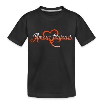 VALENTINSTAG HERZ LIEBE LIEBE ROSE 10 - Kinder Premium Bio T-Shirt - Schwarz - Vorne