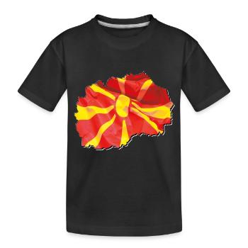 Drapeau de la Macédoine sur la carte de la Macédoine - T-shirt bio Premium Enfant - noir - Devant