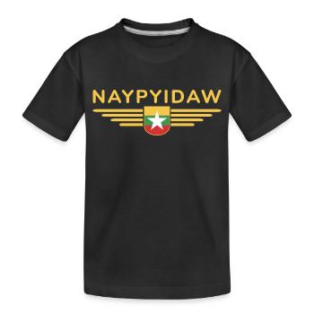 Naypyidaw T-Shirt – Capital Style - Kids' Premium Organic T-Shirt - black - Front