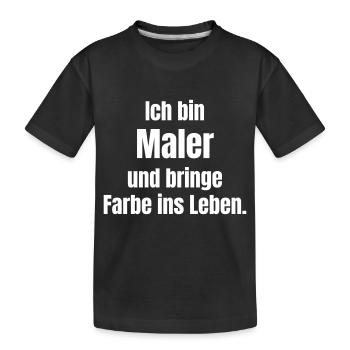 Maler - Kinder Premium Bio T-Shirt - Schwarz - Vorne