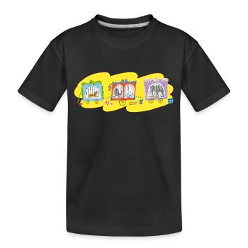 Animals circus Vintage Retro - Kids' Premium Organic T-Shirt - black - Front