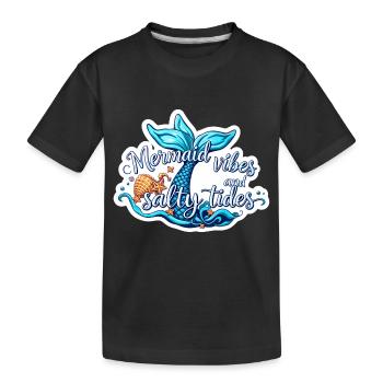 Meerjungfrau Vibes Ozean Ästhetik Strand Liebhaber Fantasie - Kinder Premium Bio T-Shirt - Schwarz - Vorne