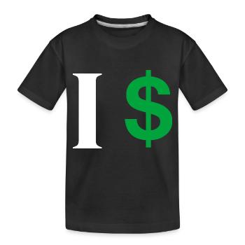 Buchstabe i Dollar - Kinder Premium Bio T-Shirt - Schwarz - Vorne