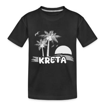 Plage de Crète - T-shirt bio Premium Enfant - noir - Devant