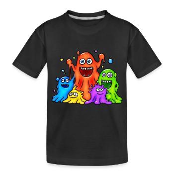 Bunte Schleimmonster - Kinder Premium Bio T-Shirt - Schwarz - Vorne